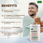 Qualuca Premium Kollagen, hydrolysiertes Rinderkollagen + Vitamin C + Hyaluronsäure 